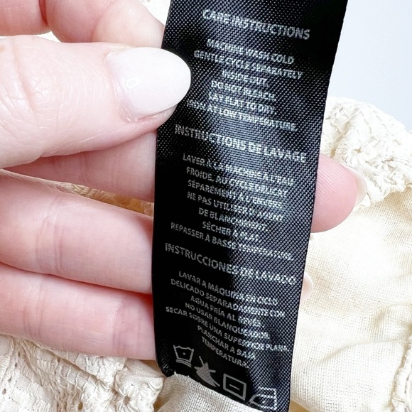 New with Tags Women's Buffalo David Bitton Fig Eyelet Cream Short Sleeve Blouse - Picture 16 of 16